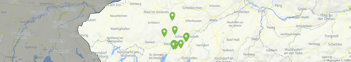 Kartenansicht für Apotheken-Notdienste in der Nähe von Ottnang am Hausruck (Gemeinde, Oberösterreich) (140)